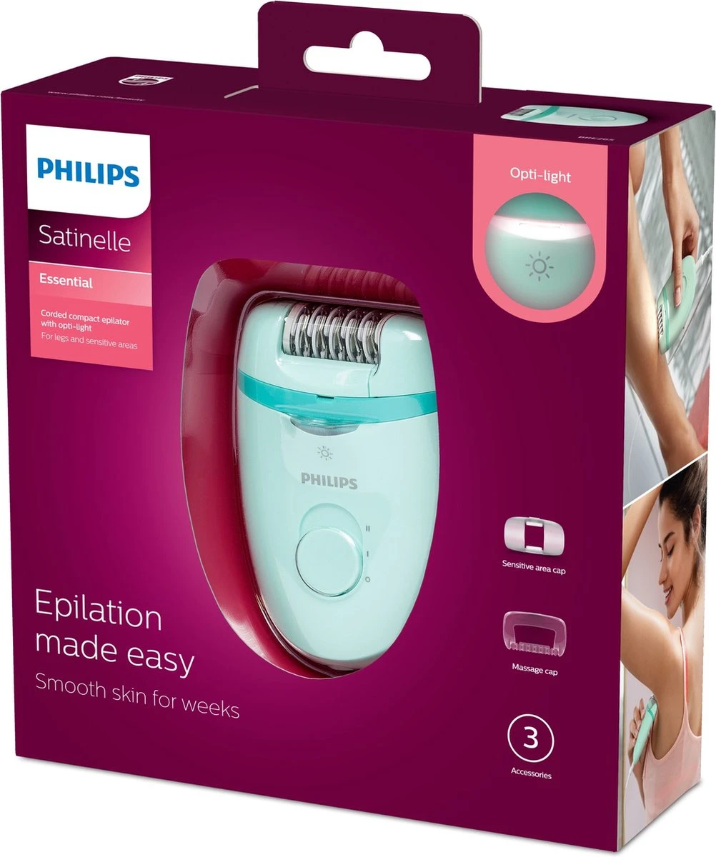Philips Satinelle Essential BRE265/00 - Epilator - Mintgroen 9 Philips Satinelle Essential BRE265/00 - Epilator - Mintgroen - Afbeelding 9