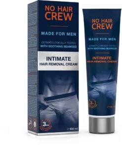 NO HAIR CREW – Premium Ontharingscreme Intieme Delen – Ontharing Mannen – 100 Ml - Intimate Hair Removal Cream - Ontharen Eraser For Men Zone Intiem Voor Man Genitalien