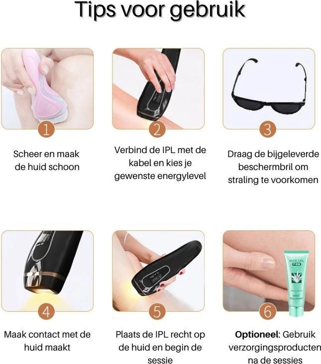 Dyla IPL Ontharingsapparaat Hair Removal - Pijnloze Haar Verwijderaar - Lichtontharing - 999.999 Flitsen - Zwart 4 Dyla IPL Ontharingsapparaat Hair Removal - Pijnloze Haar Verwijderaar - Lichtontharing - 999.999 Flitsen - Zwart - Afbeelding 4