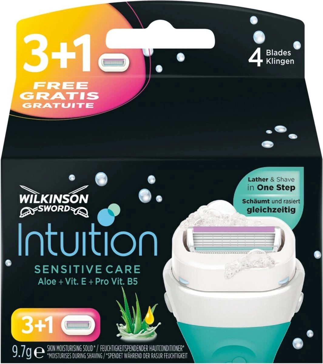 Wilkinson Intuition Sensitive Care 4 Scheermesjes - Navulling 1 Wilkinson Intuition Sensitive Care 4 Scheermesjes - Navulling