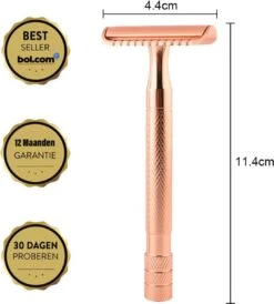 Bolano® Safety Razor Set Rose Gold + 30 Double Edge Scheermesjes + Houder - Klassiek Scheermes Voor Mannen En Vrouwen - D663 -Verzorgingsproductenwinkel 1081x1200 2