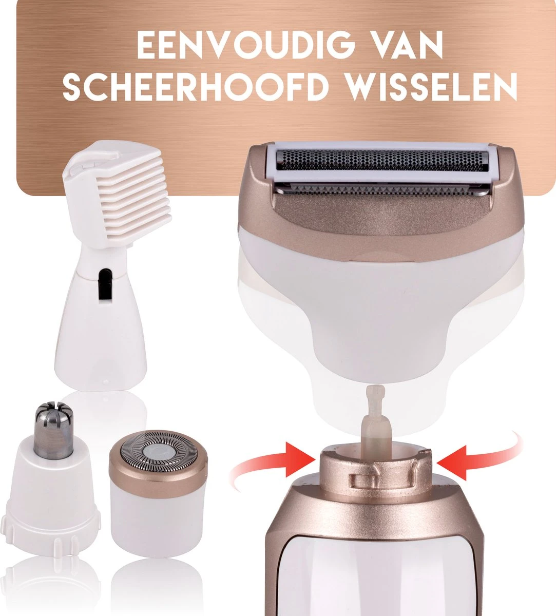 Alpina Ladyshave - Scheerapparaat Vrouwen - 4-in-1 - Lichaam En Gezicht - Incl. Wenkbrauwtrimmer - USB Oplaadbaar 8 Alpina Ladyshave - Scheerapparaat Vrouwen - 4-in-1 - Lichaam En Gezicht - Incl. Wenkbrauwtrimmer - USB Oplaadbaar - Afbeelding 8