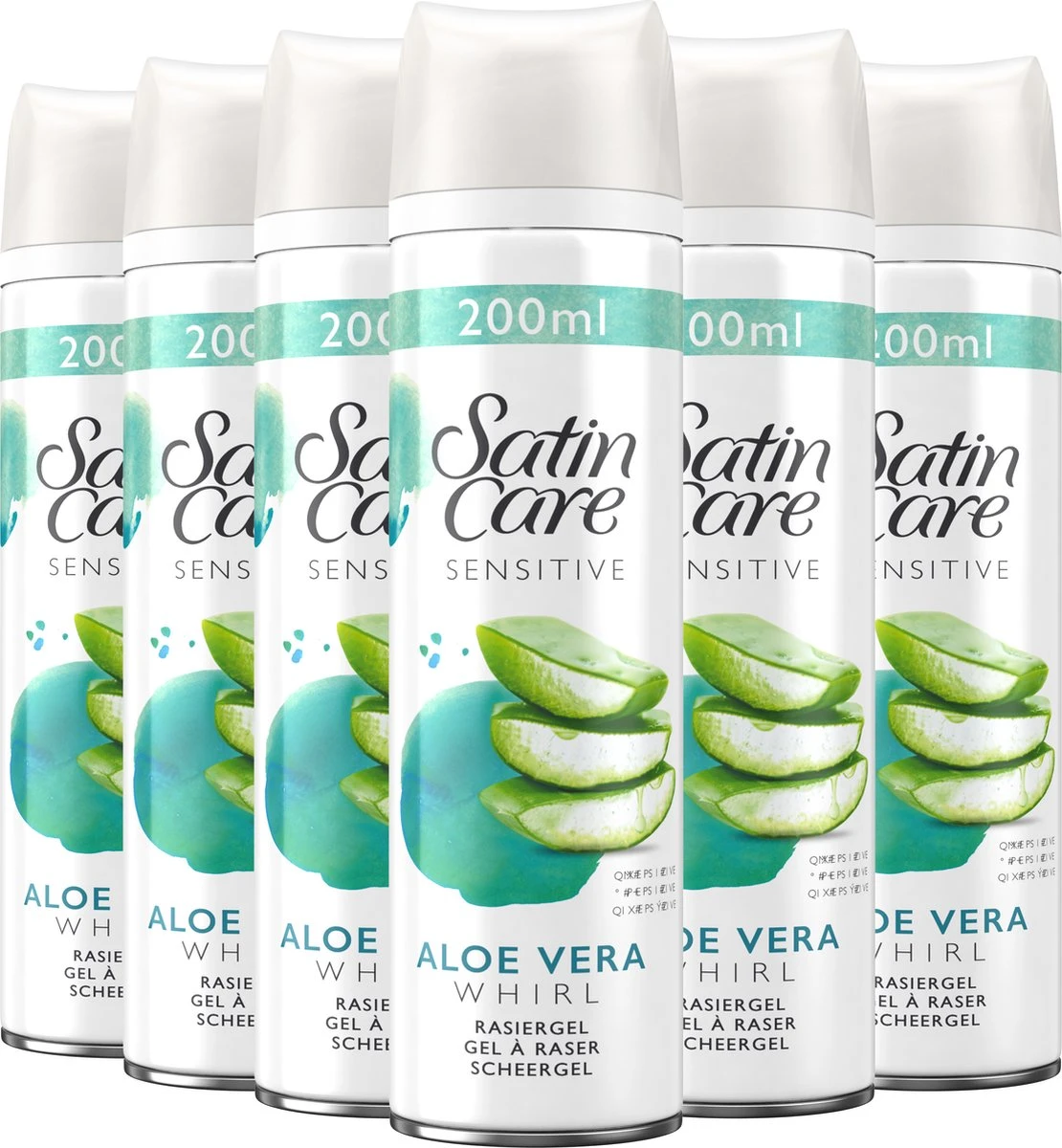 Gillette Venus Satin Care Gevoelige Huid Scheergel Vrouwen - 6x200ml Voordeelverpakking 1 Gillette Venus Satin Care Gevoelige Huid Scheergel Vrouwen - 6x200ml Voordeelverpakking