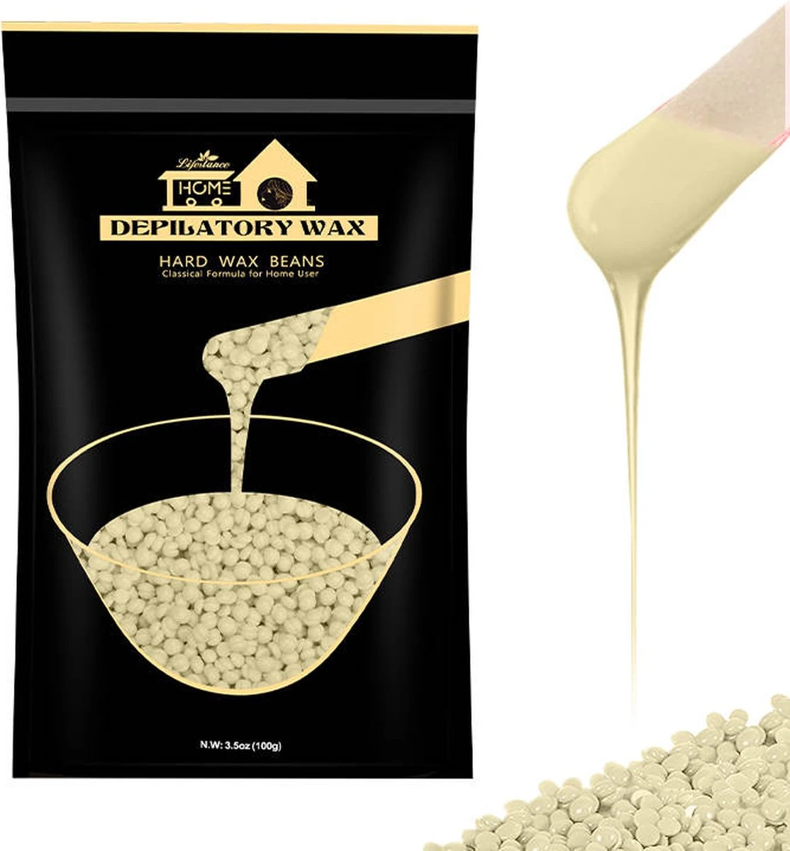 Lifestance Wax Beans - Cream - Parels - Wax Bonen - Ontharen - Harsen - Waxen - Moederdag Cadeautje - 100 Gram 1 Lifestance Wax Beans - Cream - Parels - Wax Bonen - Ontharen - Harsen - Waxen - Moederdag Cadeautje - 100 Gram