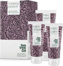 Serie Scheren Intieme Zone - 3 Producten Voor Het Verwijderen Van Rode Bultjes, Vlekjes En Ingegroeide Haren Na Het Scheren. De Serie Bevat: Intim Wash 200ml, Intim Shave 100ml, Intieme Aftershave Balsem 100ml | Australian Bodycare -Verzorgingsproductenwinkel 1143x1200 1
