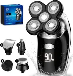 Beeperfect® 5-in-1 Scheerapparaat Mannen - Trimmer - Draadloos Nat En Droog Scheren - 5 Opzetstukken
