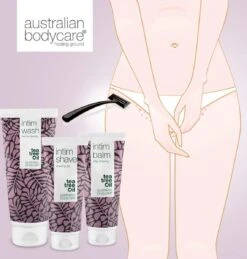 Serie Scheren Intieme Zone - 3 Producten Voor Het Verwijderen Van Rode Bultjes, Vlekjes En Ingegroeide Haren Na Het Scheren. De Serie Bevat: Intim Wash 200ml, Intim Shave 100ml, Intieme Aftershave Balsem 100ml | Australian Bodycare -Verzorgingsproductenwinkel 1144x1200 2