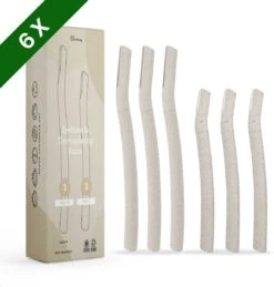 Bamboozy Dermaplaning 6x Wenkbrauw Scheermesje Mesje Van Tarwestro - Scheermes Gezicht Intieme Streek - Wenkbrauw Trimmer Epileren Eyebrow Razor