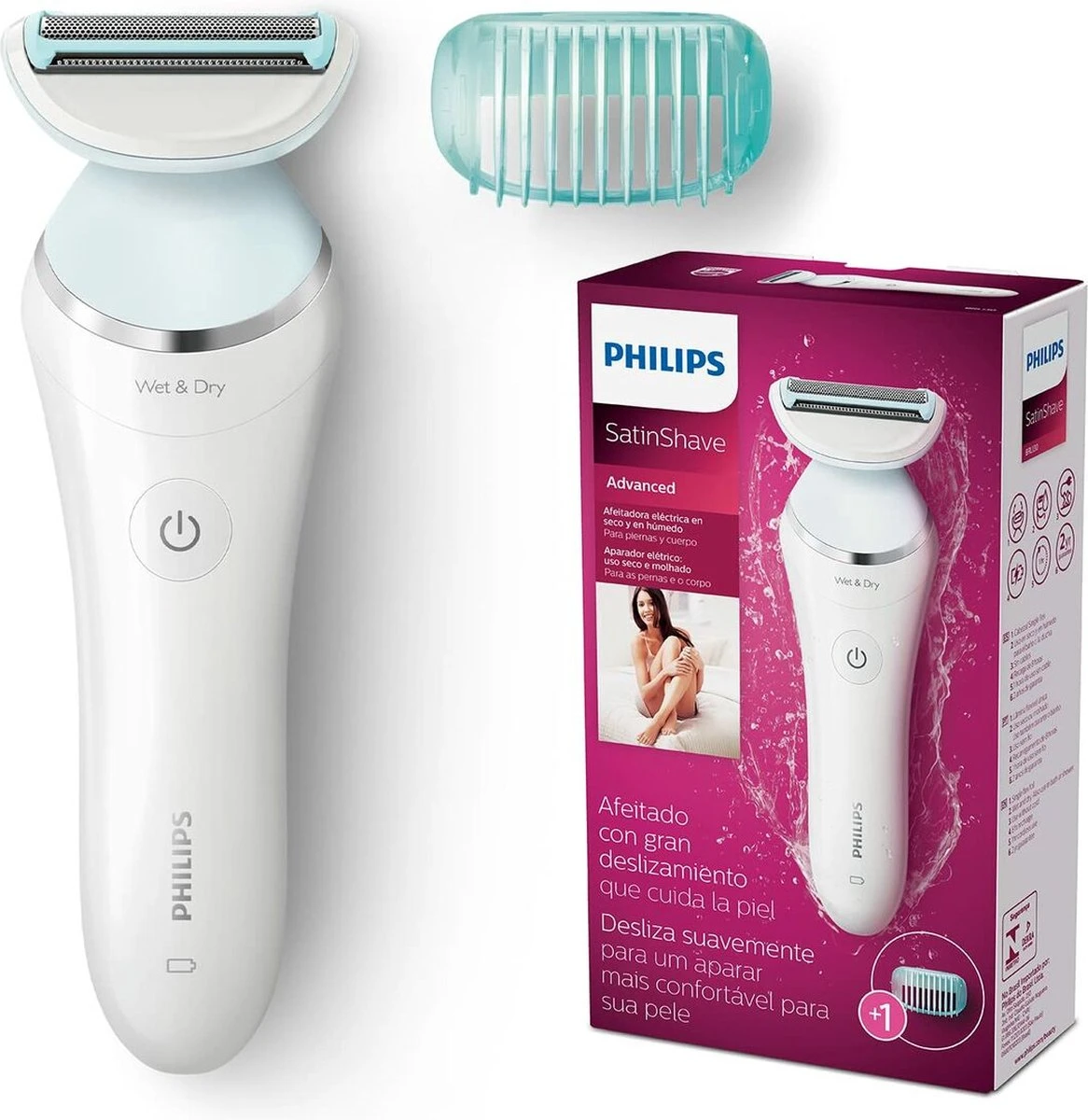 Philips SatinShave Advanced BRL130/00 - Ladyshave - Blauw 15 Philips SatinShave Advanced BRL130/00 - Ladyshave - Blauw - Afbeelding 15