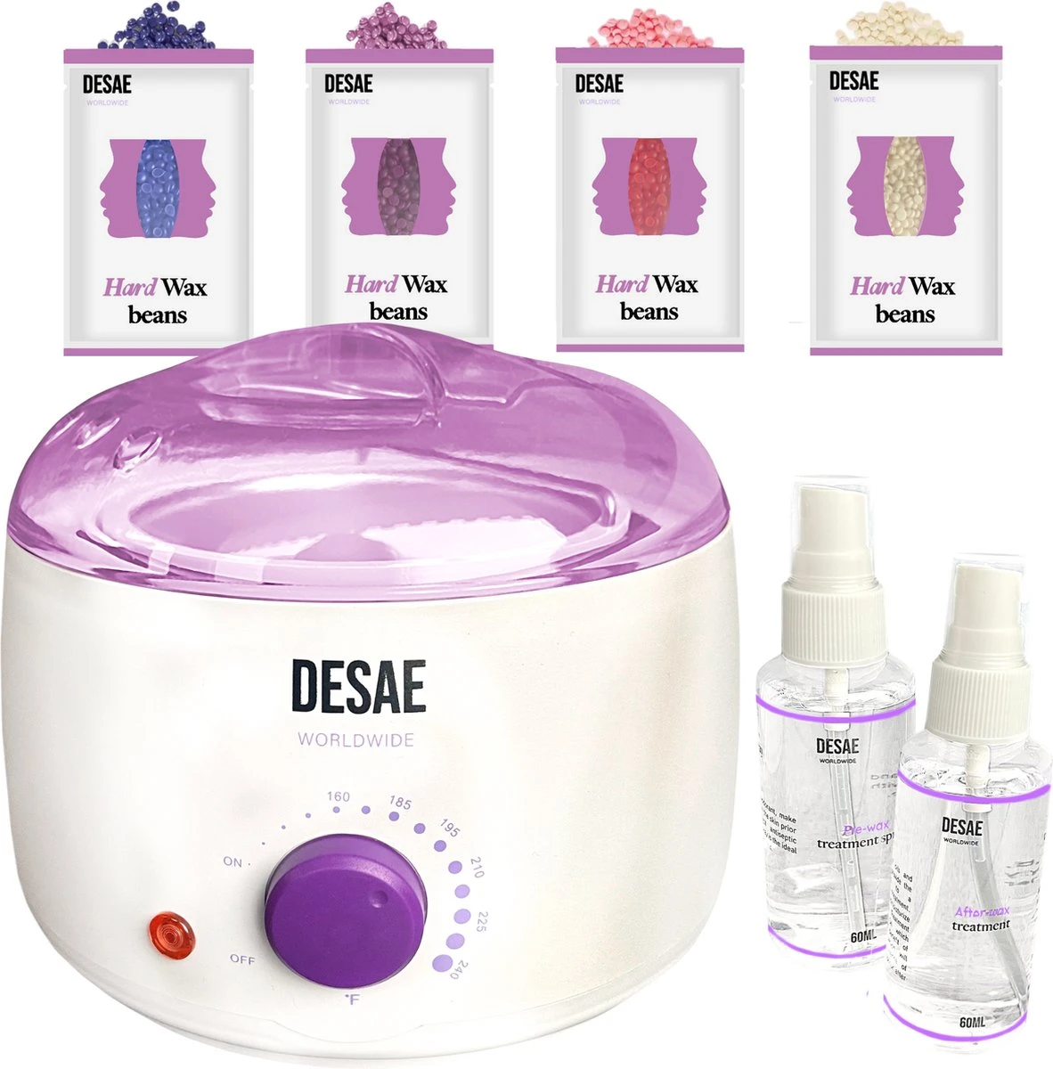 Premium Wax Set Inclusief 400gr Wax Bonen - Pre- & After-Wax Spray - 20 Aanbreng Spatels 1 Premium Wax Set Inclusief 400gr Wax Bonen - Pre- & After-Wax Spray - 20 Aanbreng Spatels