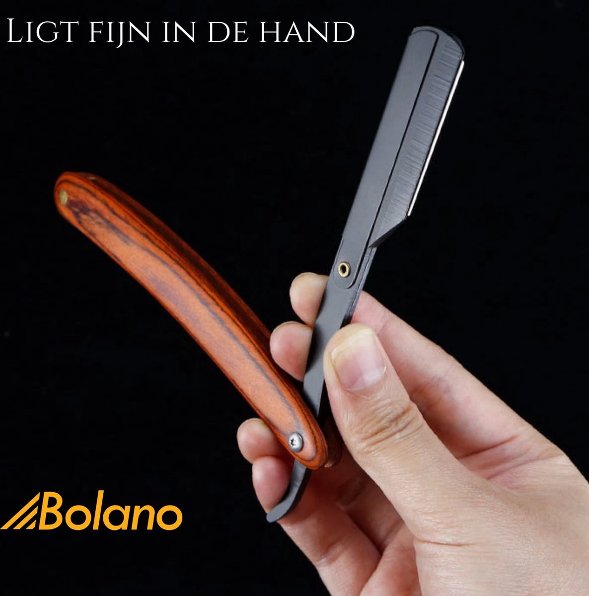 Bolano® Premium Shavette Open Scheermes Brown Wood + 50 Single Edge Scheermesjes - Klassiek Barbiersmes Straight Razor Voor Mannen - Cut Throat Razor Nekmes - Klassiek Klap Scheermes - Safety Razor Feather Mes 5 Bolano® Premium Shavette Open Scheermes Brown Wood + 50 Single Edge Scheermesjes - Klassiek Barbiersmes Straight Razor Voor Mannen - Cut Throat Razor Nekmes - Klassiek Klap Scheermes - Safety Razor Feather Mes - Afbeelding 5