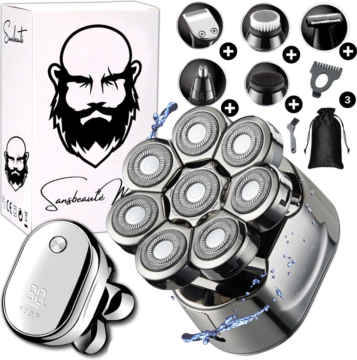 6-in-1 Scheerapparaat Mannen – Trimmer - Skull Edition PRO | 8 Blade - Nat & Droog - Face En Head Shaver – Hoofd Kaal Scheren - USB - Opzetstukken - Incl. E-Book 1 6-in-1 Scheerapparaat Mannen – Trimmer - Skull Edition PRO | 8 Blade - Nat & Droog - Face En Head Shaver – Hoofd Kaal Scheren - USB - Opzetstukken - Incl. E-Book