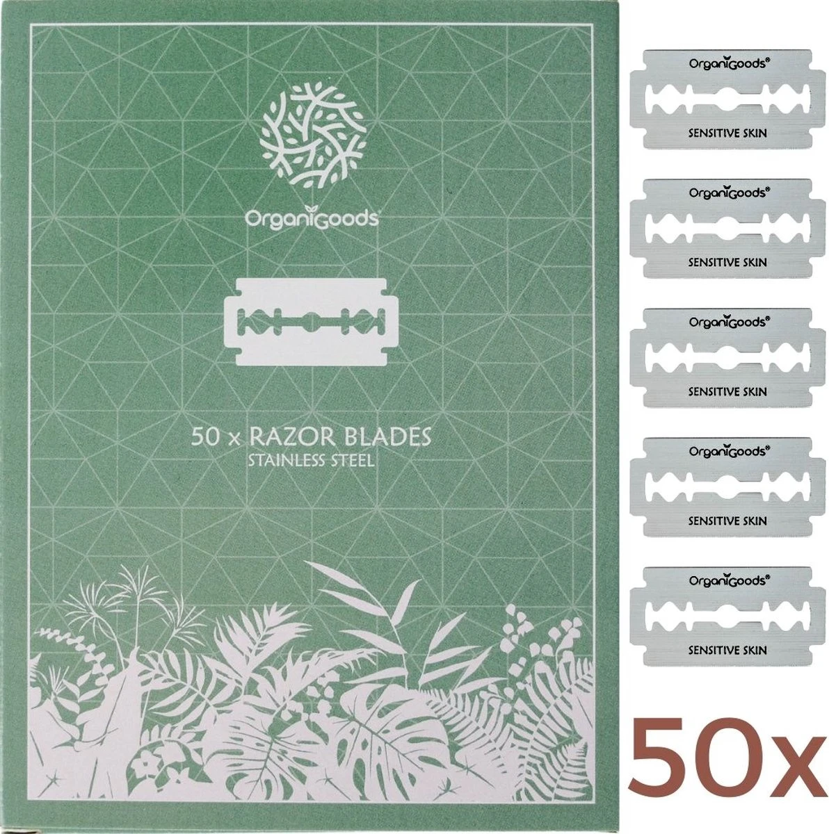 OrganiGoods Safety Razor Blades - 50 Stuks - Mesjes - Platinum Scheermesjes - Navulling Mesjes - Alle Lichaamsdelen - Double Edge Blade Scheermes - Zero Waste 1 OrganiGoods Safety Razor Blades - 50 Stuks - Mesjes - Platinum Scheermesjes - Navulling Mesjes - Alle Lichaamsdelen - Double Edge Blade Scheermes - Zero Waste