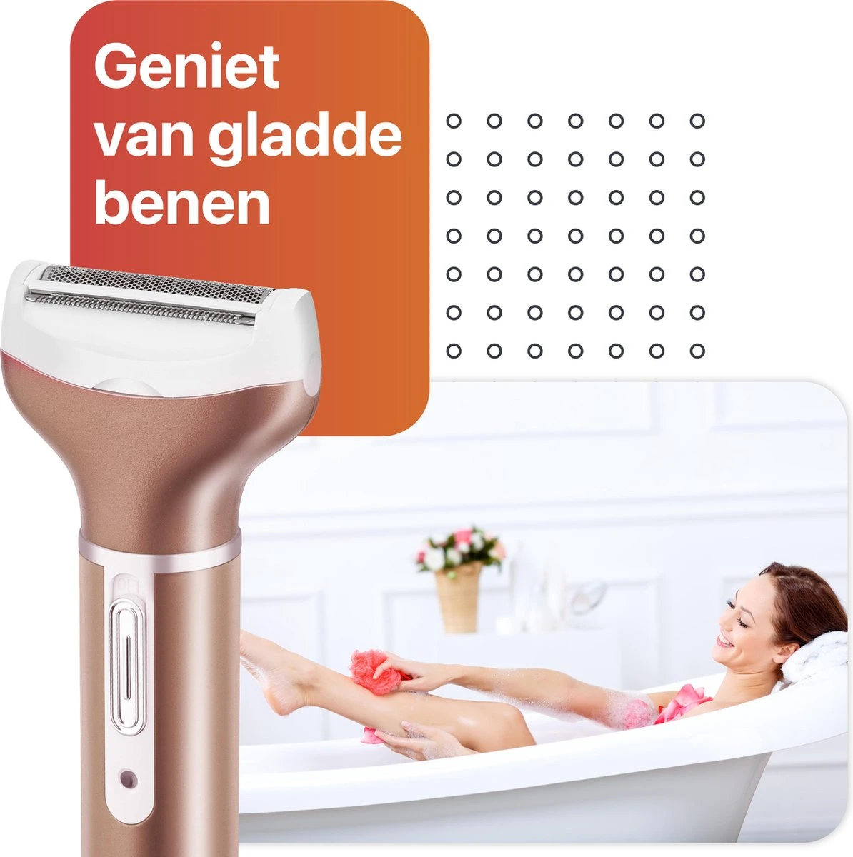 Smart-Tech - 4 In 1 Ladyshave - Oplaadbaar - Wenkbrauw Trimmer - Neus- En Oor Trimmer - Rose Gold 6 Smart-Tech - 4 In 1 Ladyshave - Oplaadbaar - Wenkbrauw Trimmer - Neus- En Oor Trimmer - Rose Gold - Afbeelding 6