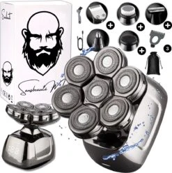 6-in-1 Scheerapparaat Mannen – Trimmer - Skull Edition PRO - Electric Face & Head Shaver - Hoofd Kaal Scheren – Nat & Droog - USB Laden - Elektrisch - Incl. E-Book