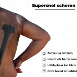 JUST23 Back Shaver - Rug Scheermes - Rughaar Verwijderaar - Rug Scheren - Inklapbaar - Incl. Schoonmaak Borstel -Verzorgingsproductenwinkel 1195x1200 3