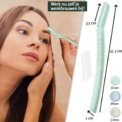 Premium Self-Care Dermaplaning Mesjes - Wenkbrauw Scheermesje - 12 Mesjes - Precisie Mesje - Duurzaam - Biologisch Afbreekbaar - Wenkbrauw Trimmer - Eyebrow Razor - Met Handleiding -Verzorgingsproductenwinkel 1196x1200 12