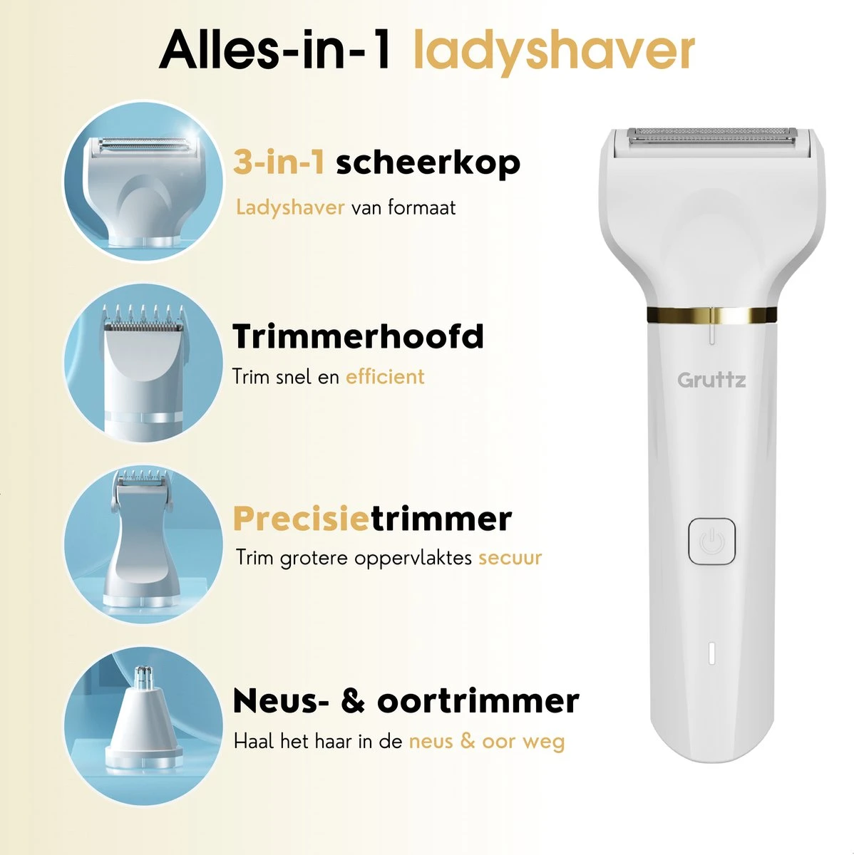 Gruttz - 7 In 1 Ladyshaver PRO Voor Vrouwen V2 - Inclusief Reistas - Trimmer Vrouw - Scheerapparaat Vrouwen - Bikini 2 Gruttz - 7 In 1 Ladyshaver PRO Voor Vrouwen V2 - Inclusief Reistas - Trimmer Vrouw - Scheerapparaat Vrouwen - Bikini - Afbeelding 2