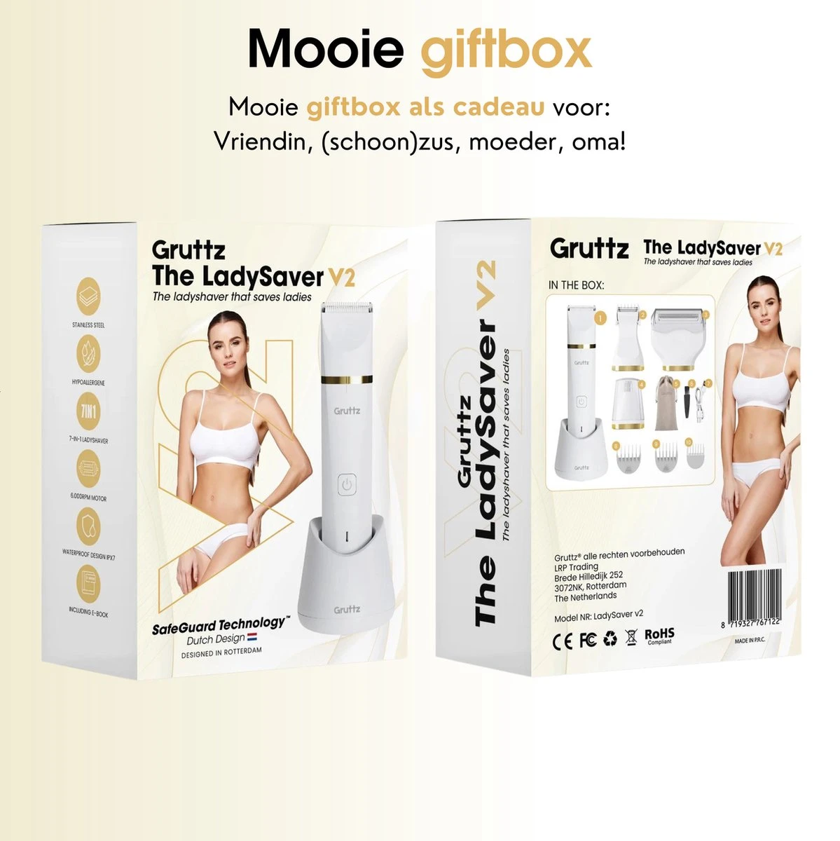 Gruttz - 7 In 1 Ladyshaver PRO Voor Vrouwen V2 - Inclusief Reistas - Trimmer Vrouw - Scheerapparaat Vrouwen - Bikini 10 Gruttz - 7 In 1 Ladyshaver PRO Voor Vrouwen V2 - Inclusief Reistas - Trimmer Vrouw - Scheerapparaat Vrouwen - Bikini - Afbeelding 10