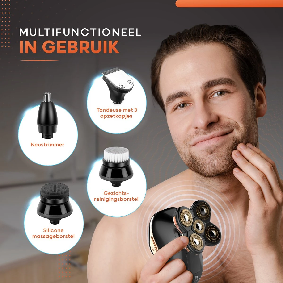 AyeWay 5 In 1 Scheerapparaat - Draadloos - Baardtrimmer - Scheren, Trimmer & Reiniger - Scheerapparaat Mannen - Trimmer Baard 9 AyeWay 5 In 1 Scheerapparaat - Draadloos - Baardtrimmer - Scheren, Trimmer & Reiniger - Scheerapparaat Mannen - Trimmer Baard - Afbeelding 9