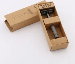 Safety Razor Scheermes + 20 Scheermesjes - Aluminium - Antraciet - Double Blade -Verzorgingsproductenwinkel 1200x1013