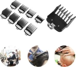 Evolize Professionele Premium Opzetkammen Voor Tondeuse - Opzetstukken Geschikt Voor Wahl Type 1 - Inclusief Fade Guards 0.5 En 1.5 - 8 Stuks - Nr. 1, 2, 3, 4, 6 En 8 - 1.5mm T/m 25mm - Zwart -Verzorgingsproductenwinkel 1200x1050