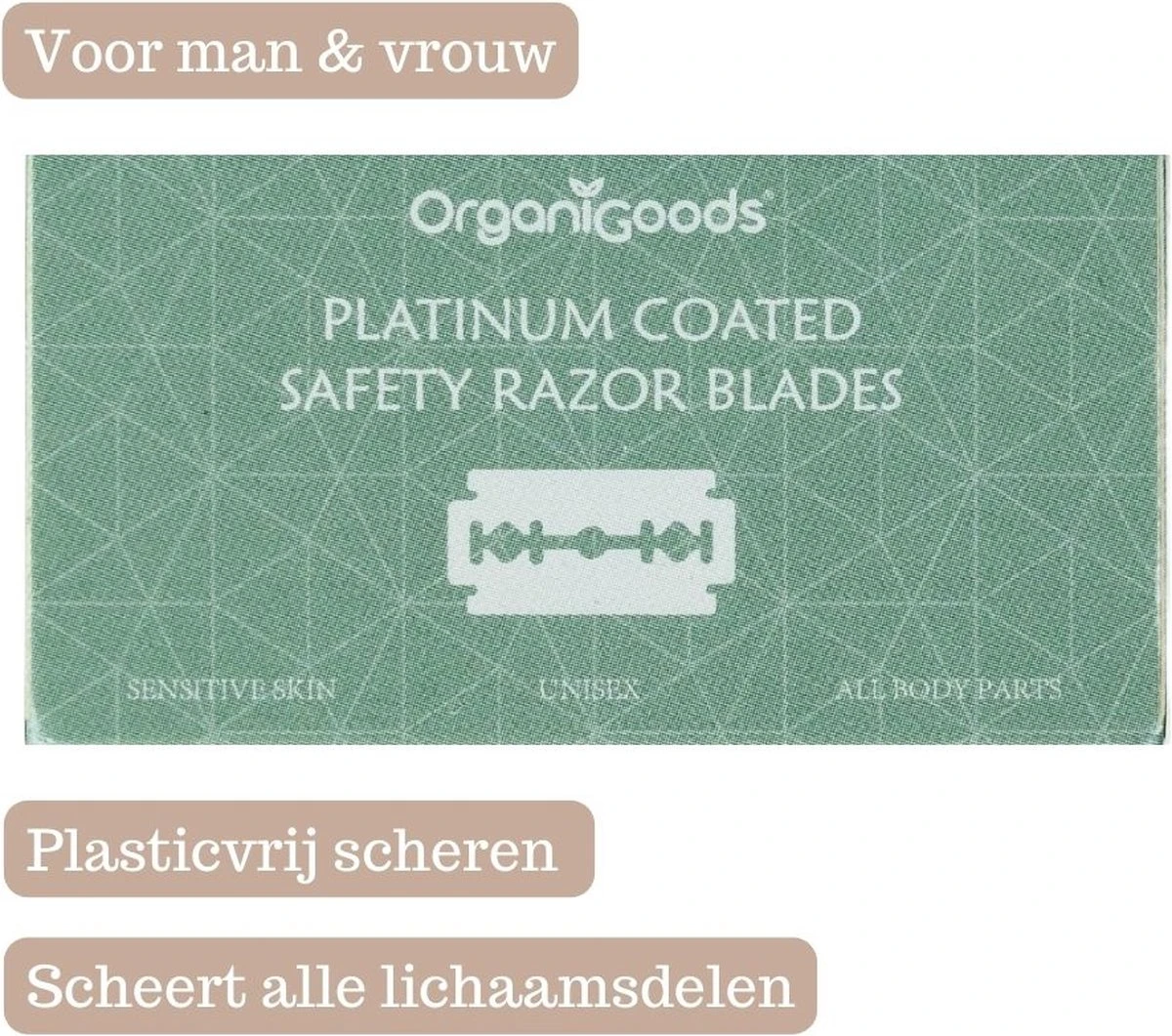 OrganiGoods Safety Razor Blades - 50 Stuks - Mesjes - Platinum Scheermesjes - Navulling Mesjes - Alle Lichaamsdelen - Double Edge Blade Scheermes - Zero Waste 10 OrganiGoods Safety Razor Blades - 50 Stuks - Mesjes - Platinum Scheermesjes - Navulling Mesjes - Alle Lichaamsdelen - Double Edge Blade Scheermes - Zero Waste - Afbeelding 10
