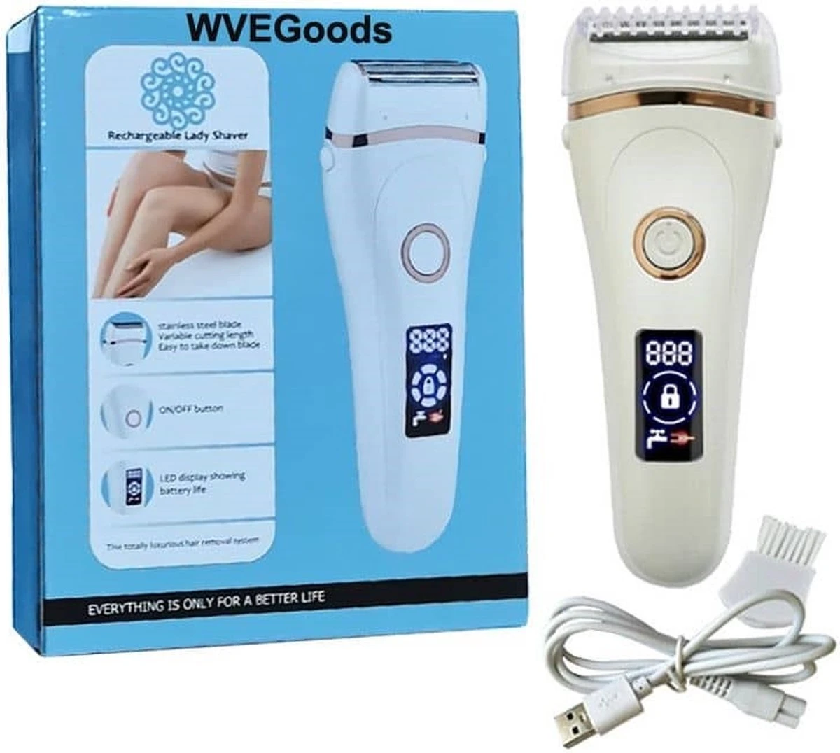 WVE Ladyshave Ontharingsapparaat - Ladyshaves Voor Vrouwen - Trimmer & Scheerapparaat Vrouw - Ontharen - Cadeau Voor Haar 8 WVE Ladyshave Ontharingsapparaat - Ladyshaves Voor Vrouwen - Trimmer & Scheerapparaat Vrouw - Ontharen - Cadeau Voor Haar - Afbeelding 8