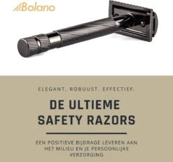 Bolano® Safety Razor Black Metallic + 25 Double Edge Scheermesjes - Klassiek Scheermes Voor Mannen En Vrouwen - Messing -Verzorgingsproductenwinkel 1200x1125 3