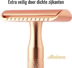 Bolano® Safety Razor Set Rose Gold + 30 Double Edge Scheermesjes + Houder - Klassiek Scheermes Voor Mannen En Vrouwen - D663 -Verzorgingsproductenwinkel 1200x1131