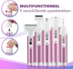 MM Brands 5 In 1 Ladyshave Voor Vrouwen - Trimmer Vrouw - Haarverwijderaar - Roze -Verzorgingsproductenwinkel 1200x1139 2