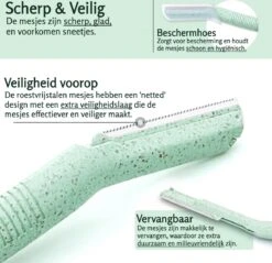 Premium Self-Care Dermaplaning Mesjes - Wenkbrauw Scheermesje - 12 Mesjes - Precisie Mesje - Duurzaam - Biologisch Afbreekbaar - Wenkbrauw Trimmer - Eyebrow Razor - Met Handleiding -Verzorgingsproductenwinkel 1200x1159 2