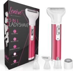 Lenéve Ladyshave - Ladyshave Voor Vrouwen - 5 In 1 - Haarverwijderaar - Bikinitrimmer - Neustrimmer - Wenkbrauw Trimmer