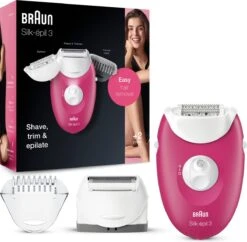 Braun Silk-épil 3 3-410 - Elektrische Epilator Voor Dames - Roze/wit