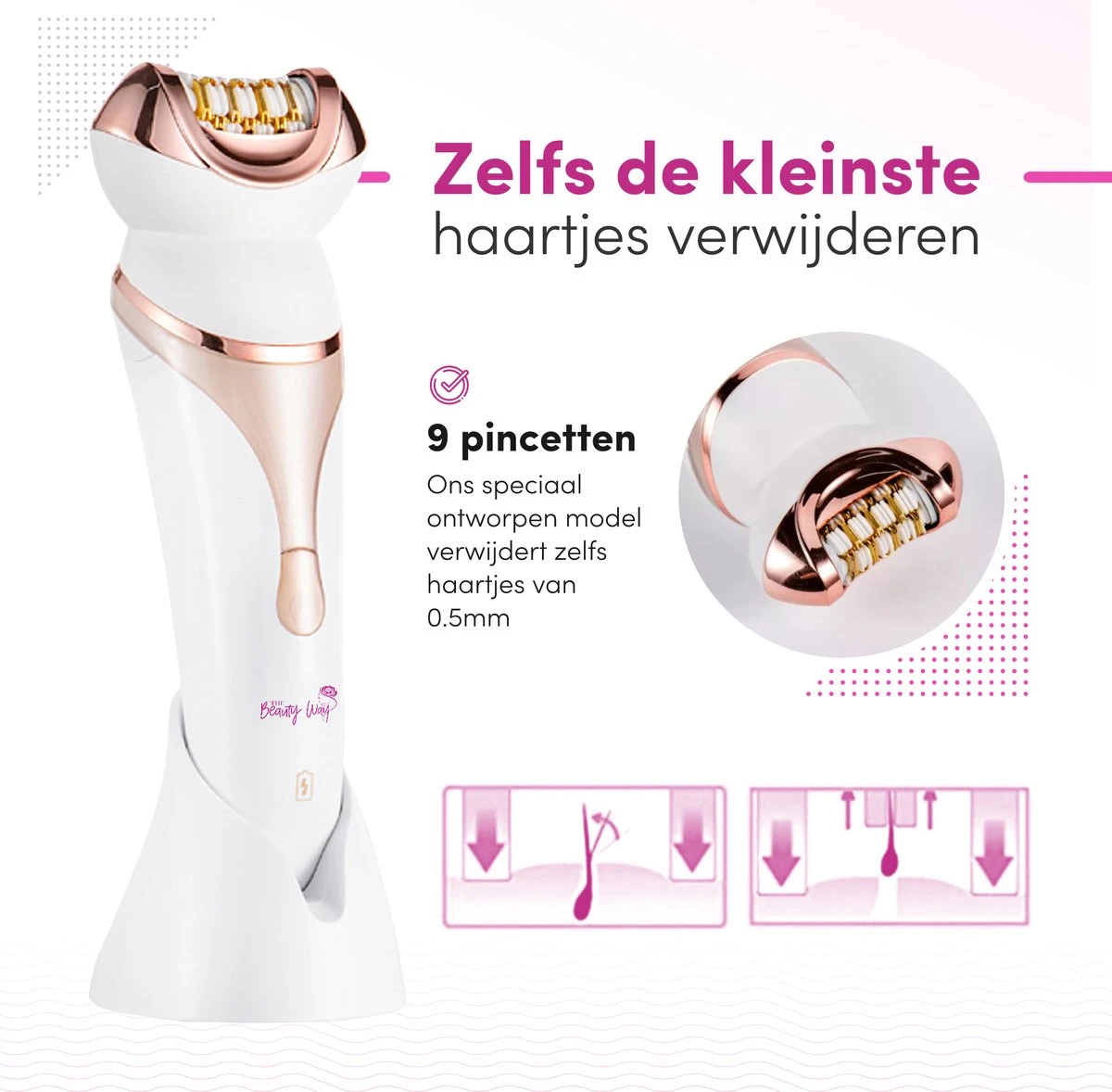 TheBeautyWay 4 In 1 Ladyshave – Draadloos - Nat & Droog - Massage, Reinig & Epileer - Scheerapparaat Vrouw 11 TheBeautyWay 4 In 1 Ladyshave – Draadloos - Nat & Droog - Massage, Reinig & Epileer - Scheerapparaat Vrouw - Afbeelding 11