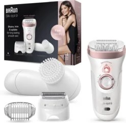 Braun Silk-épil 9 9-880 - Epilator - Voor Vrouwen Voor Langdurige Ontharing - Wit/Roségoud