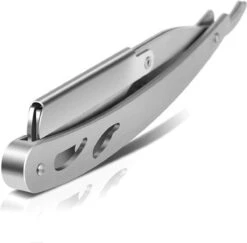 Rvs Scheermes Mannen Inclusief 100 Derby Premium Scheermesjes - Barbiersmes - Shavette - Kappers Mes - Klassiek Open Scheermes - Klapmes - Huismerk Shopgelijk -Verzorgingsproductenwinkel 1200x1182 1