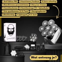 6-in-1 Scheerapparaat Mannen + Extra Scheerkop – Trimmer - Skull Edition PRO - Nat & Droog - Face En Head Shaver – Hoofd Kaal Scheren - Draadloos Opladen - Opzetstukken - Incl. E-Book 23 6-in-1 Scheerapparaat Mannen + Extra Scheerkop – Trimmer - Skull Edition PRO - Nat & Droog - Face En Head Shaver – Hoofd Kaal Scheren - Draadloos Opladen - Opzetstukken - Incl. E-Book -Verzorgingsproductenwinkel 1200x1190 11