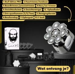 6-in-1 Scheerapparaat Mannen – Trimmer - Skull Edition PRO | 8 Blade - Nat & Droog - Face En Head Shaver – Hoofd Kaal Scheren - USB - Opzetstukken - Incl. E-Book 23 6-in-1 Scheerapparaat Mannen – Trimmer - Skull Edition PRO | 8 Blade - Nat & Droog - Face En Head Shaver – Hoofd Kaal Scheren - USB - Opzetstukken - Incl. E-Book -Verzorgingsproductenwinkel 1200x1190 14