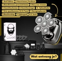 6-in-1 Scheerapparaat Mannen – Trimmer - Skull Edition - Nat & Droog - Electric Face Head & Hair Shaver – Hoofd Kaal Scheren - Opzetstukken - Elektrisch - Incl. E-Book -Verzorgingsproductenwinkel 1200x1190 5