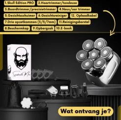 6-in-1 Scheerapparaat Mannen – Trimmer - Skull Edition PRO - Electric Face & Head Shaver - Hoofd Kaal Scheren – Nat & Droog - Draadloos Opladen - Elektrisch - Incl. E-Book -Verzorgingsproductenwinkel 1200x1190 7