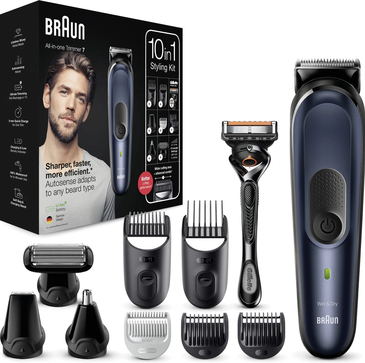 Braun Multigroomer 7 MGK7330 - 10in1 Trimmer Voor Mannen - Baard + Haar 1 Braun Multigroomer 7 MGK7330 - 10in1 Trimmer Voor Mannen - Baard + Haar