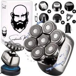 6-in-1 Scheerapparaat Mannen – Trimmer - Skull Edition PRO - Electric Face & Head Shaver - Hoofd Kaal Scheren – Nat & Droog - Draadloos Opladen - Elektrisch - Incl. E-Book