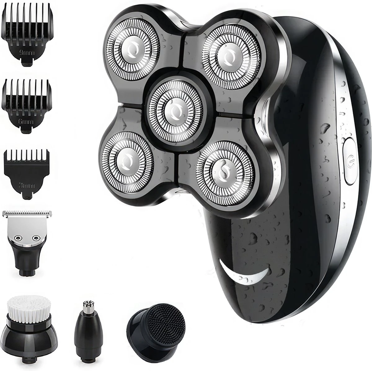 Vivid Green 5-in-1 Scheerapparaat Mannen - Trimmer - Nat En Droog Scheren - Incl. 5 Opzetstukken - Draadloos 1 Vivid Green 5-in-1 Scheerapparaat Mannen - Trimmer - Nat En Droog Scheren - Incl. 5 Opzetstukken - Draadloos