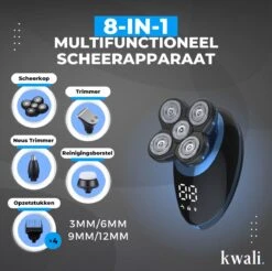 Kwali.® Scheerapparaat Mannen Pro 2023 - Baardtrimmer - Bodygroomer Mannen - Trimmer Baard - Draadloos - Waterbestendig - Blauw -Verzorgingsproductenwinkel 1200x1195 19