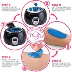 MURLEY'S Wax Apparaat Ontharing Set Incl. 500 Gram Waxbonen, Pre En Afterspray En 30 Houten Spatels Voor Lichaam En Gezicht. -Verzorgingsproductenwinkel 1200x1196