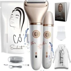 2-in-1 Ladyshave Gezicht - Oksels - Benen - Bikinilijn - Scheerapparaat Vrouw - Haarverwijderaar Dames - Trimmer Vrouw - Intieme Zone Schaamhaar - Ladyshaves Bikini - Oplaadbaar