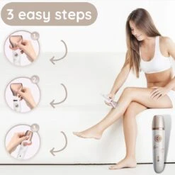 2-in-1 Ladyshave Gezicht - Oksels - Benen - Bikinilijn - Scheerapparaat Vrouw - Haarverwijderaar Dames - Trimmer Vrouw - Intieme Zone Schaamhaar - Ladyshaves Bikini - Oplaadbaar -Verzorgingsproductenwinkel 1200x1199 26