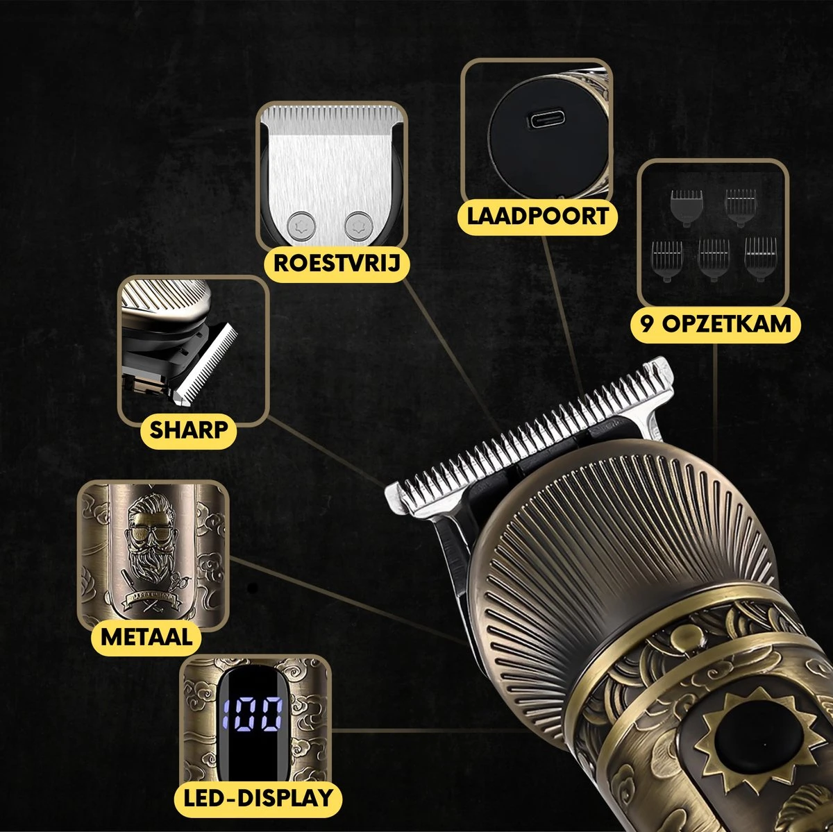 6-in-1 Baardtrimmer Mannen - Trimmer Voor Baard En Lichaam - Incl. 6 Opzetstukken - Bodygroomer Mannen - Bodytrimmer Heren - Tondeuse - 0.5-15MM - Neus En Oor 16 6-in-1 Baardtrimmer Mannen - Trimmer Voor Baard En Lichaam - Incl. 6 Opzetstukken - Bodygroomer Mannen - Bodytrimmer Heren - Tondeuse - 0.5-15MM - Neus En Oor - Afbeelding 16