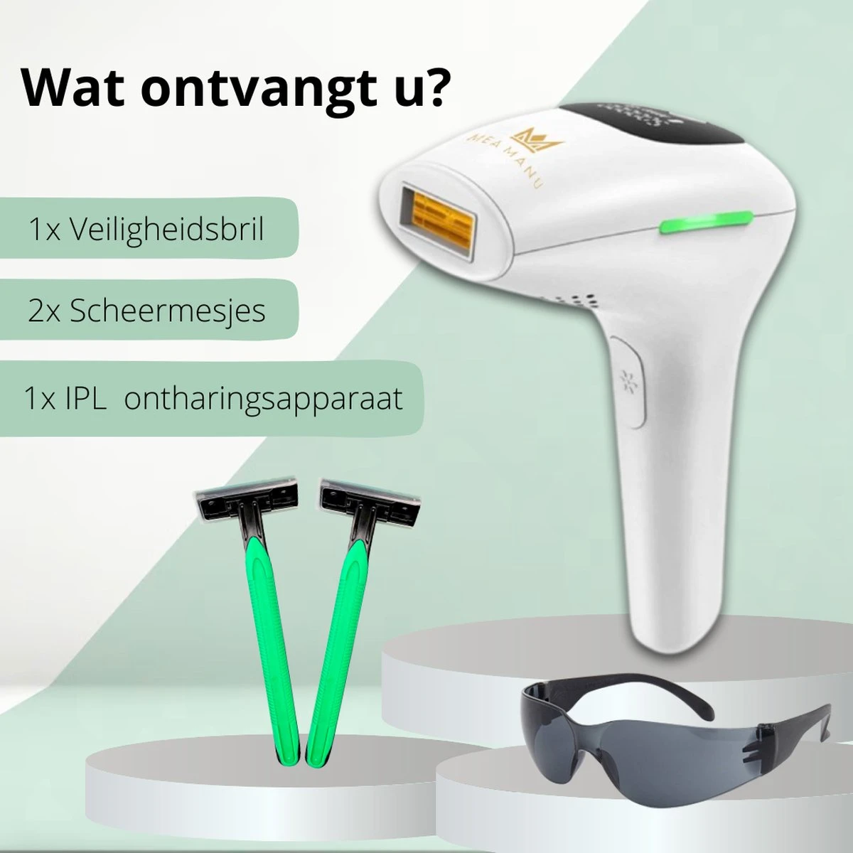 Mea Manu - Laser Ontharingsapparaat - IPL Ontharingsapparaat - Laser Ontharing - Laser En Lichtontharing - IPL Ontharing - Inclusief GRATIS Beschermbril En 2 Scheermesjes 2 Mea Manu - Laser Ontharingsapparaat - IPL Ontharingsapparaat - Laser Ontharing - Laser En Lichtontharing - IPL Ontharing - Inclusief GRATIS Beschermbril En 2 Scheermesjes - Afbeelding 2